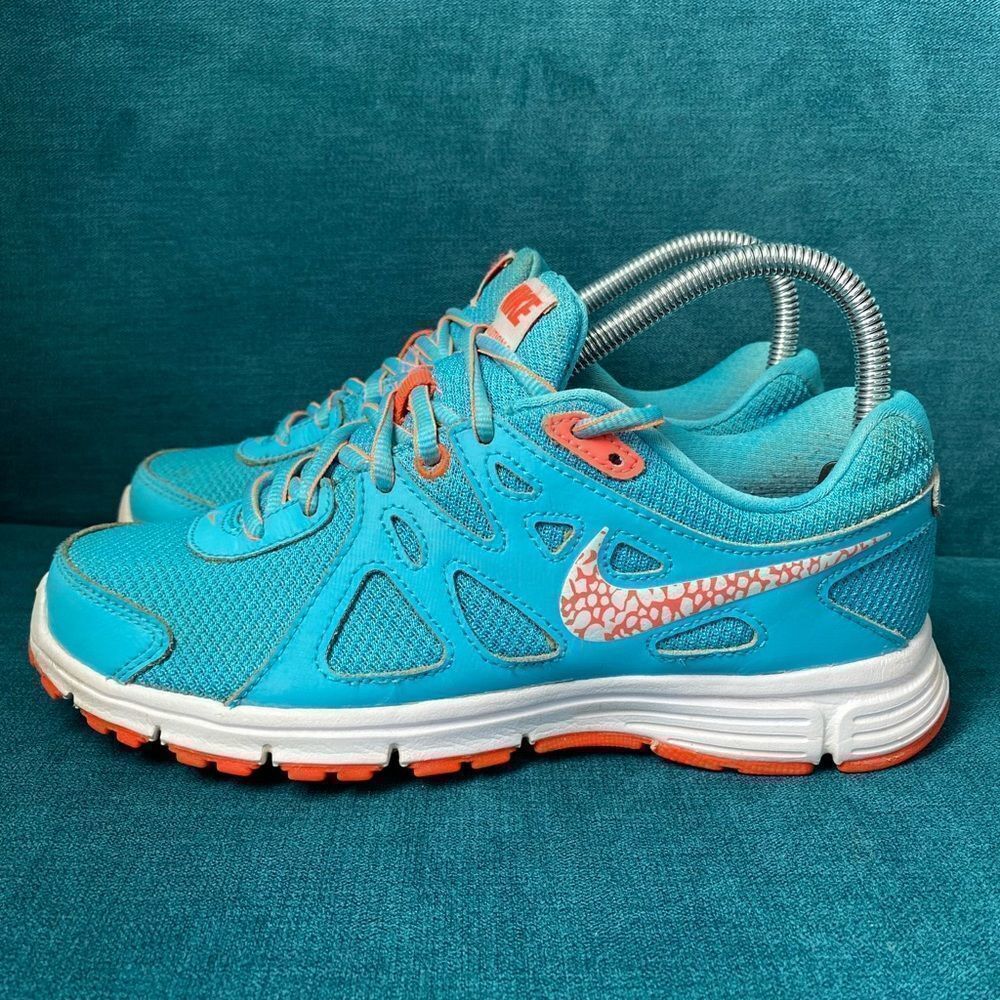 Nike Women's Blue and Orange Running Shoes